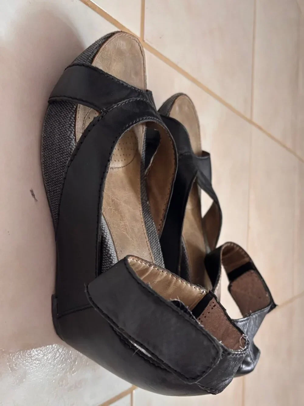 OTBT Platform Wedge Heel with Velcro Adjustable Strap